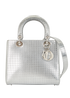 Lady Dior Medium, &pound;1,900, Handbags, Silver, Leather, Front view